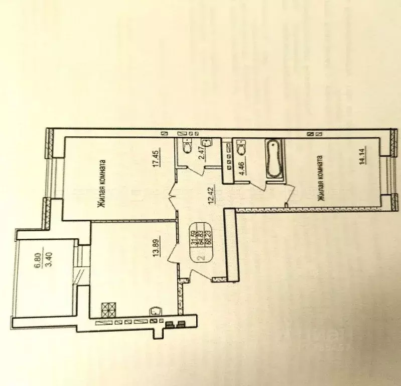 2-к кв. Татарстан, Казань ул. Салиха Батыева, 21 (68.5 м) - Фото 0