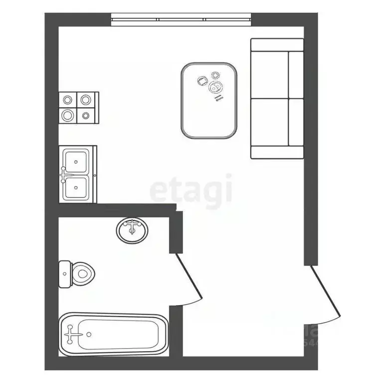 Студия Оренбургская область, Оренбург Пролетарская ул., 271/1 (17.4 м) - Фото 2