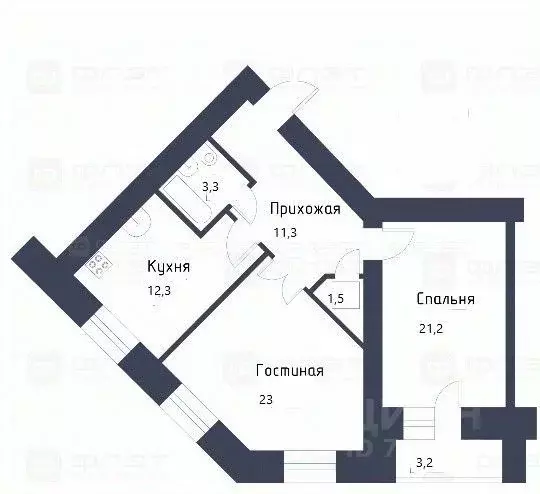 2-к кв. Татарстан, Казань ул. Четаева, 14Ак2 (75.0 м) - Фото 1