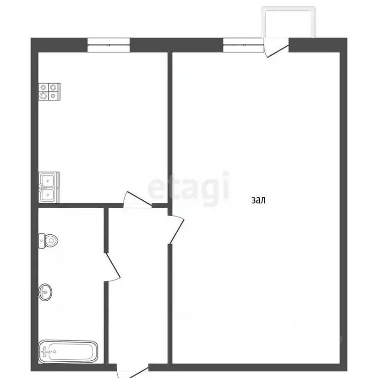 1-к кв. Тюменская область, с. Ярково ул. Мира, 9 (28.0 м) - Фото 1
