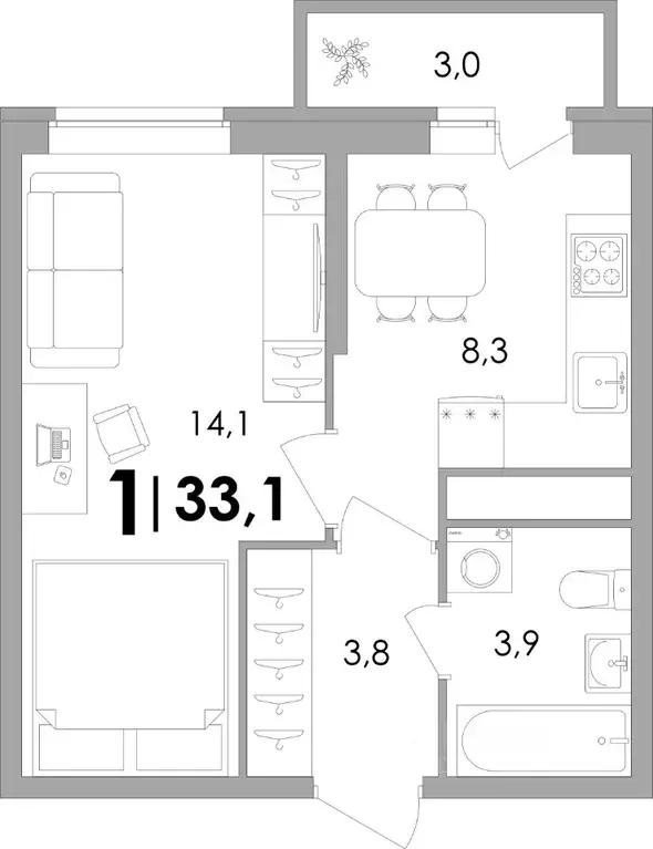 1-к кв. Тверская область, Калининский муниципальный округ, д. Батино ... - Фото 1