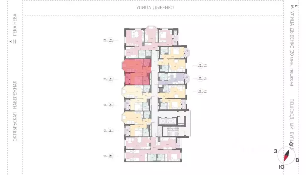 1-к кв. Санкт-Петербург № 54 муниципальный округ,  (39.51 м) - Фото 2