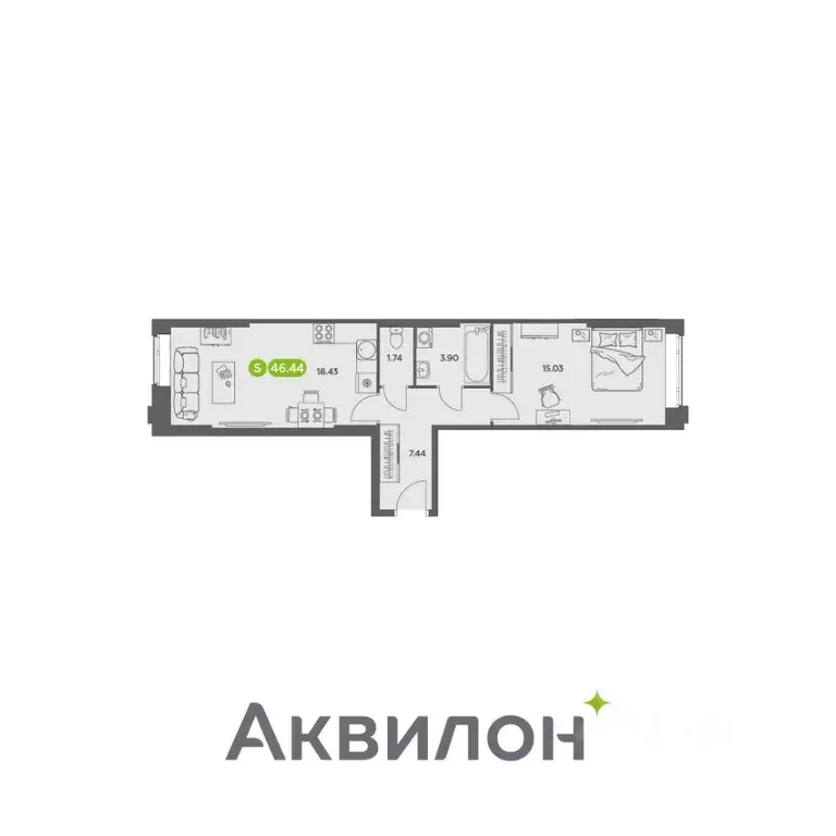 1-к кв. Архангельская область, Архангельск АКвартал жилой комплекс ... - Фото 0