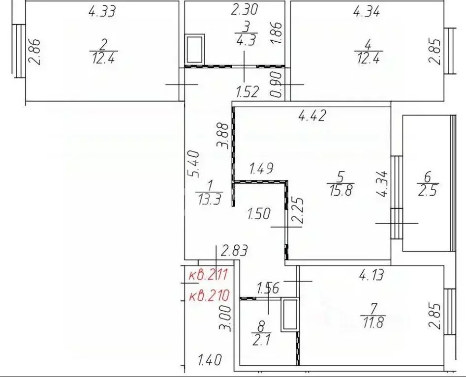 3-к кв. Московская область, Видное ул. Березовая, 16 (72.1 м) - Фото 2
