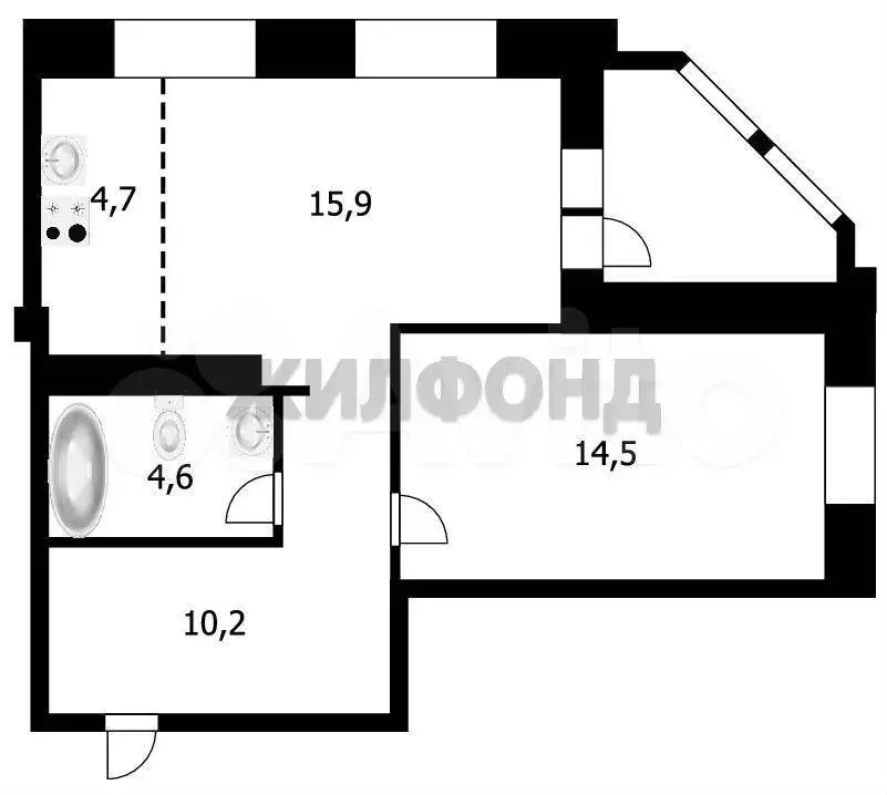 2-к. квартира, 50 м, 13/17 эт. - Фото 0