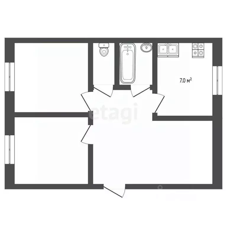 2-к кв. Ямало-Ненецкий АО, Муравленко ул. Ленина, 79 (51.1 м) - Фото 1