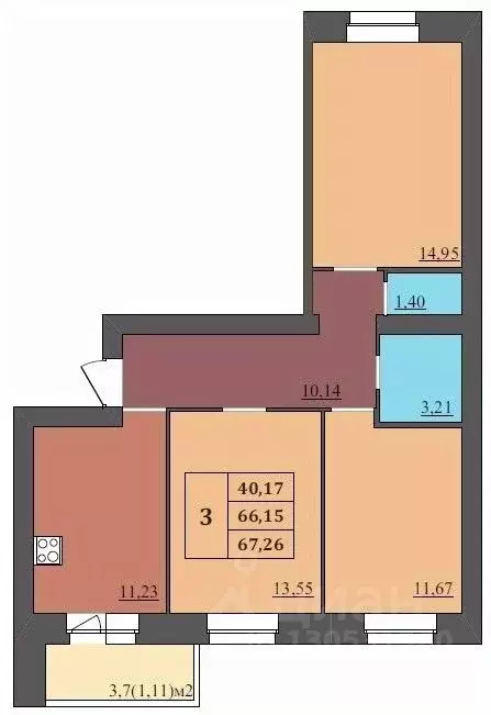 3-к кв. Ярославская область, Ярославль Северный жилрайон, 15-й мкр,  ... - Фото 0