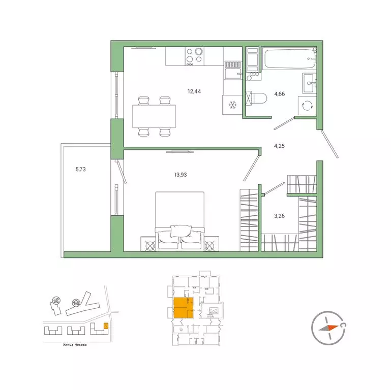 1-комнатная квартира: Гатчина, микрорайон Въезд, жилой комплекс IQ ... - Фото 1