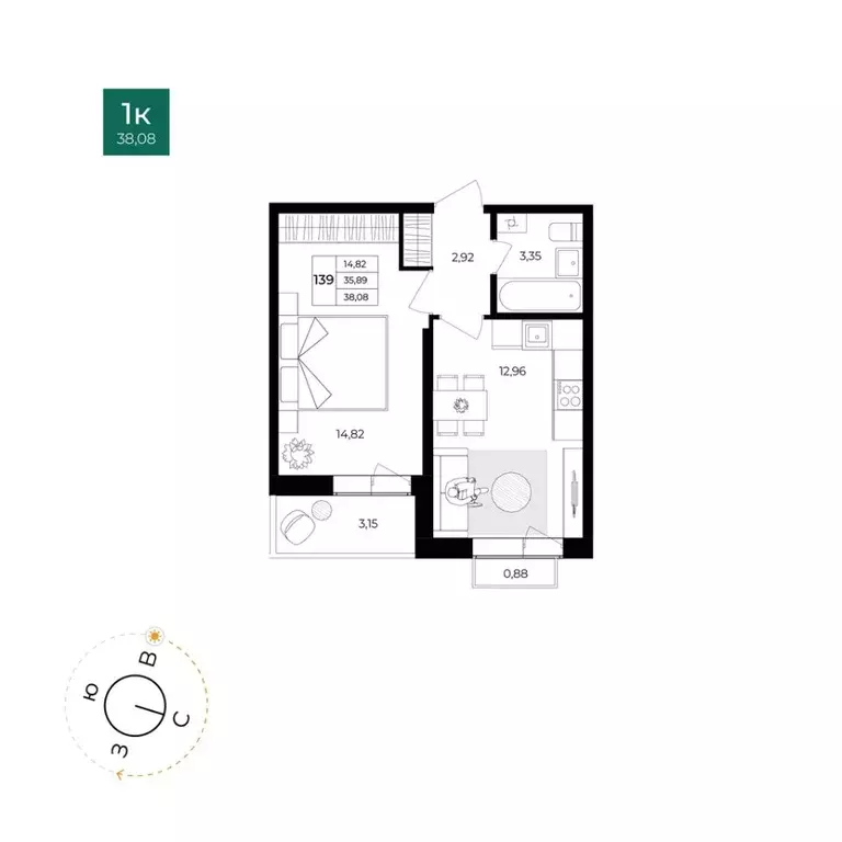 1-к кв. Ярославская область, Ярославль Северный жилрайон, 15-й мкр, 1 ... - Фото 1