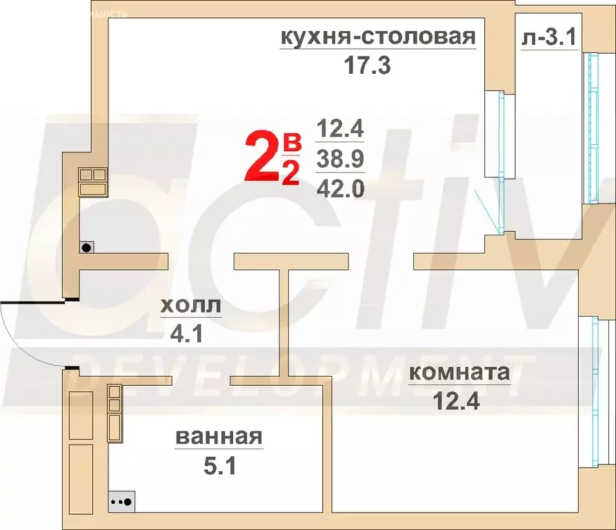 1-комнатная квартира: Екатеринбург, Военная улица, 18 (42 м) - Фото 0