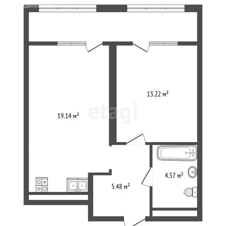 1-комнатная квартира: Тюмень, улица Евгения Войнова, 7 (51.8 м) - Фото 0