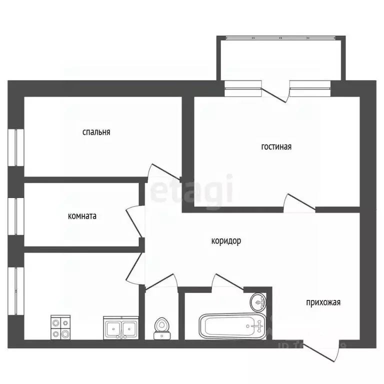 3-к кв. Саха (Якутия), Якутск ул. Кирова, 21/3 (66.0 м) - Фото 2