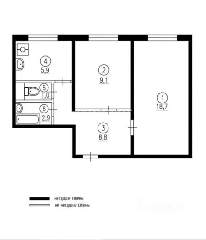 2-к кв. Москва ул. Островитянова, 30К2 (44.2 м) - Фото 2