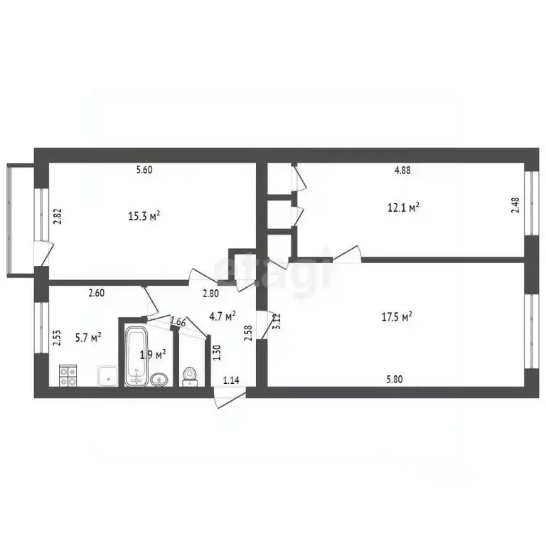 3-к кв. Нижегородская область, Выкса Гоголя мкр, 10 (60.0 м) - Фото 2