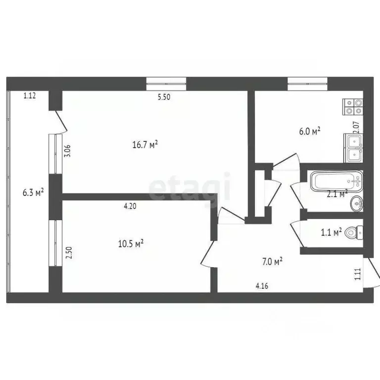 2-к кв. Краснодарский край, Геленджик Северный мкр, 4 (44.9 м) - Фото 1