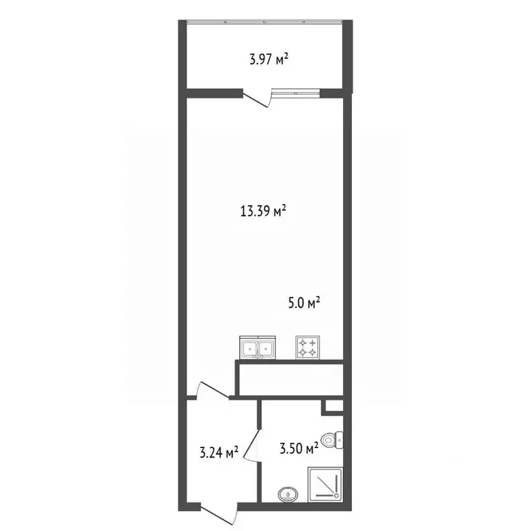 Студия Санкт-Петербург Планерная ул., 89 (20.3 м) - Фото 2