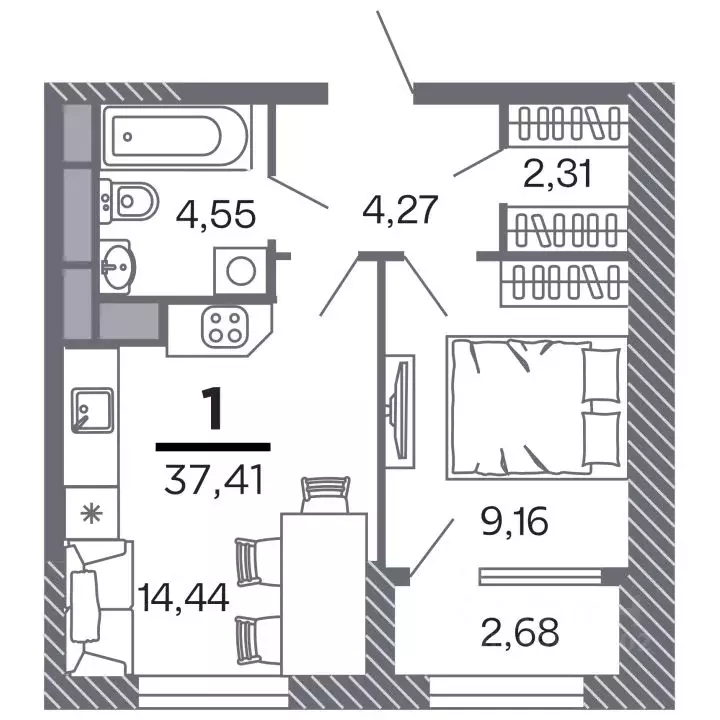 1-к кв. Рязанская область, Рязань Петра и Февронии жилой комплекс ... - Фото 1