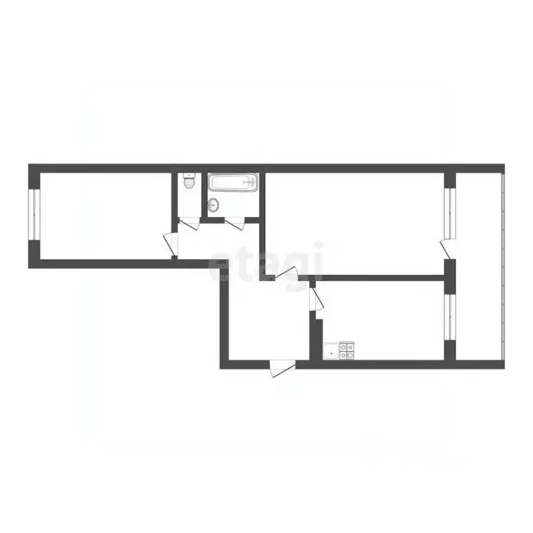 2-к кв. Томская область, Томск ул. Дизайнеров, 5 (60.1 м) - Фото 2