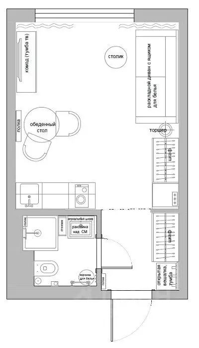 Студия Москва Люблинская ул., 74к3 (21.4 м) - Фото 1