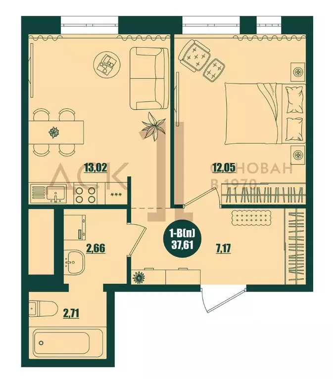1-к кв. Ханты-Мансийский АО, Сургут 39-й мкр, Крылов жилой комплекс ... - Фото 1