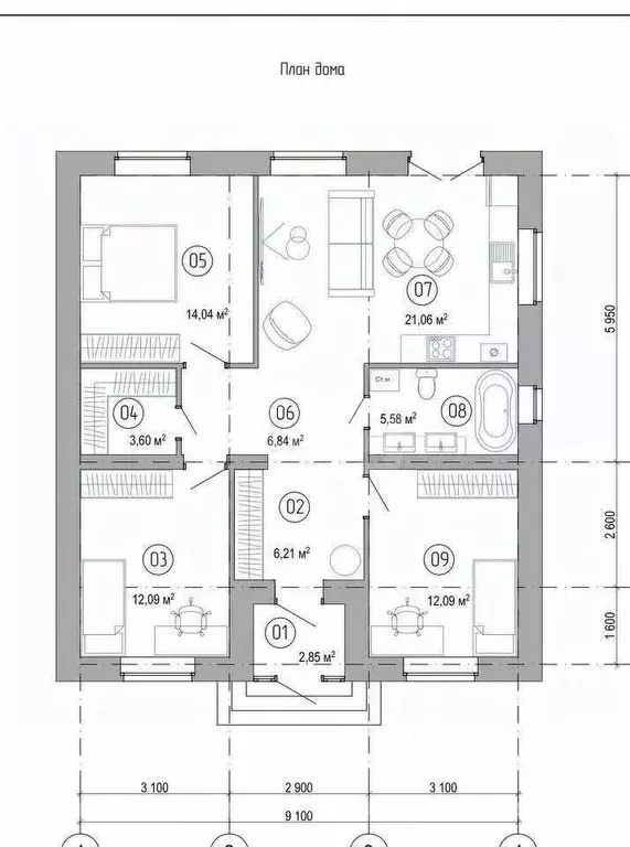 Дом в Костромская область, Кострома Малышковская ул., 27А (85 м) - Фото 1