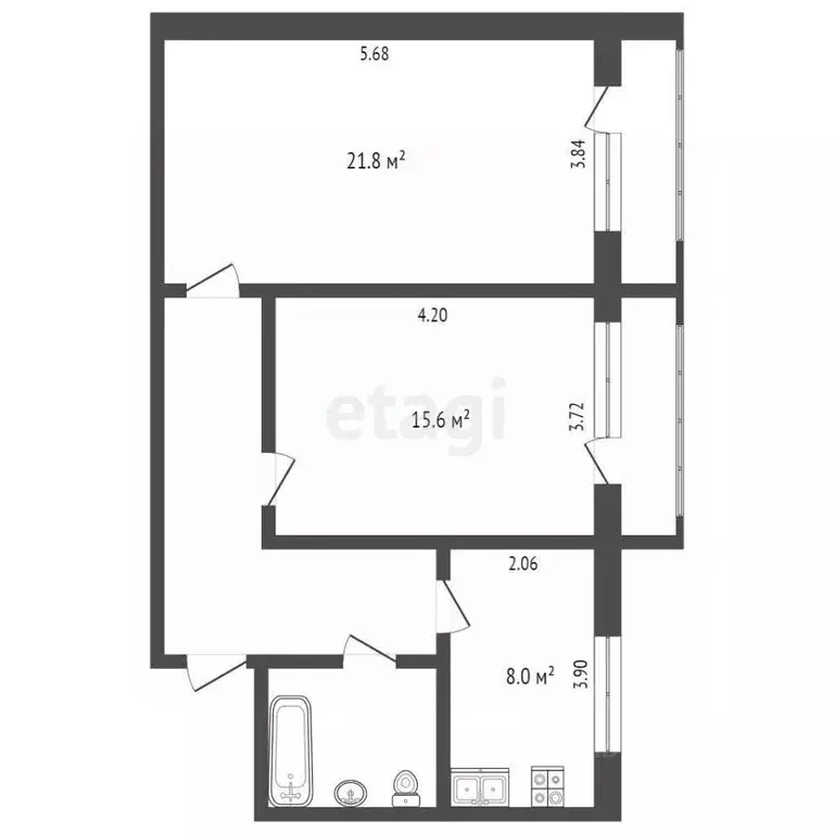 2-к кв. Ханты-Мансийский АО, Лянтор Сургутский район, ул. Согласия, 1 ... - Фото 0