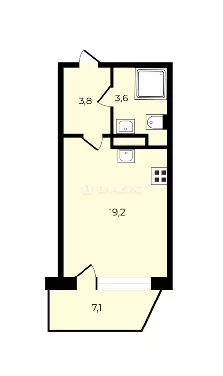 Студия Ленинградская область, Мурино Всеволожский район, ул. Шоссе в ... - Фото 2