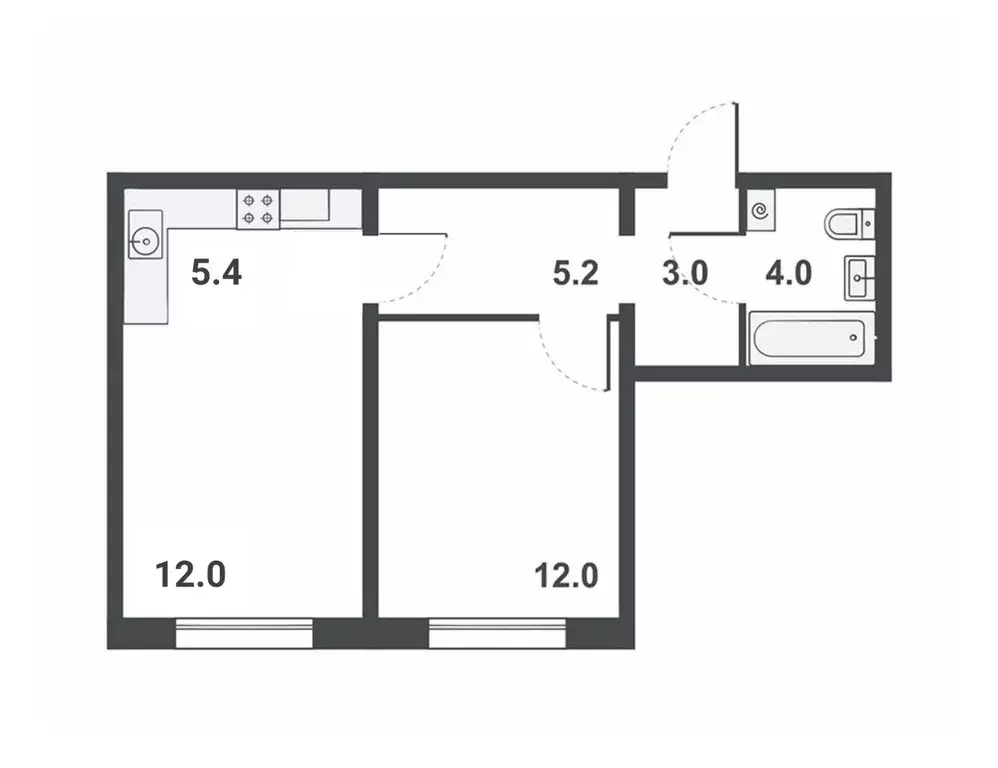 2-к кв. Кировская область, Киров бул. Прибрежный, 6 (41.6 м) - Фото 0