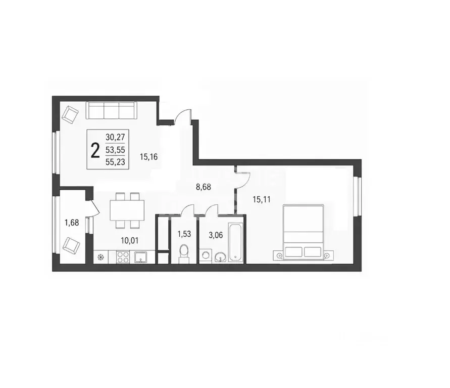 1-к кв. Москва Дмитровское ш., 107Ак1 (53.3 м) - Фото 2