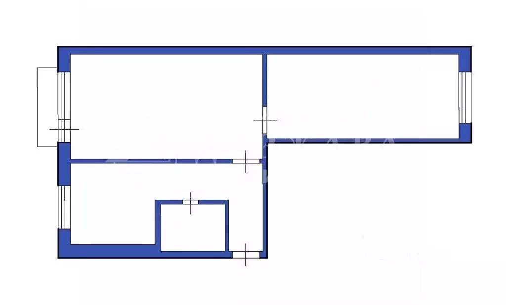 2-к кв. Кемеровская область, Кемерово просп. Ленина, 60 (43.0 м) - Фото 1