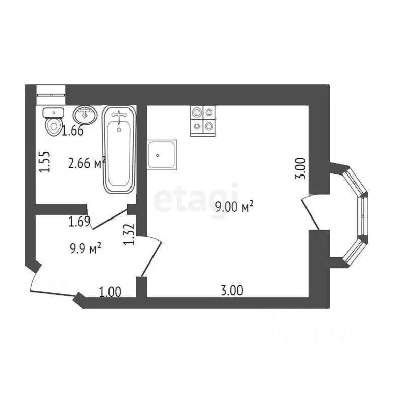 Студия Краснодарский край, Анапа муниципальный округ, с. Витязево ул. ... - Фото 2