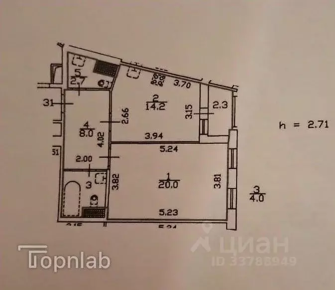 1-к кв. Санкт-Петербург Полтавский проезд, 2 (48.9 м) - Фото 2