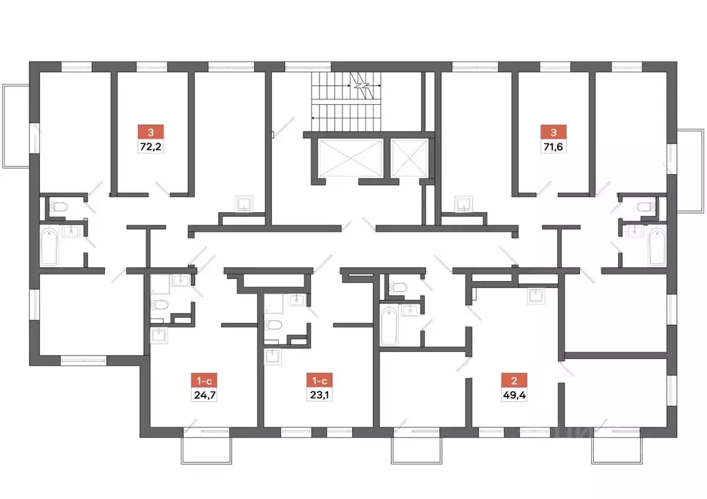 3-к кв. Ханты-Мансийский АО, Сургут 30А мкр,  (71.66 м) - Фото 1