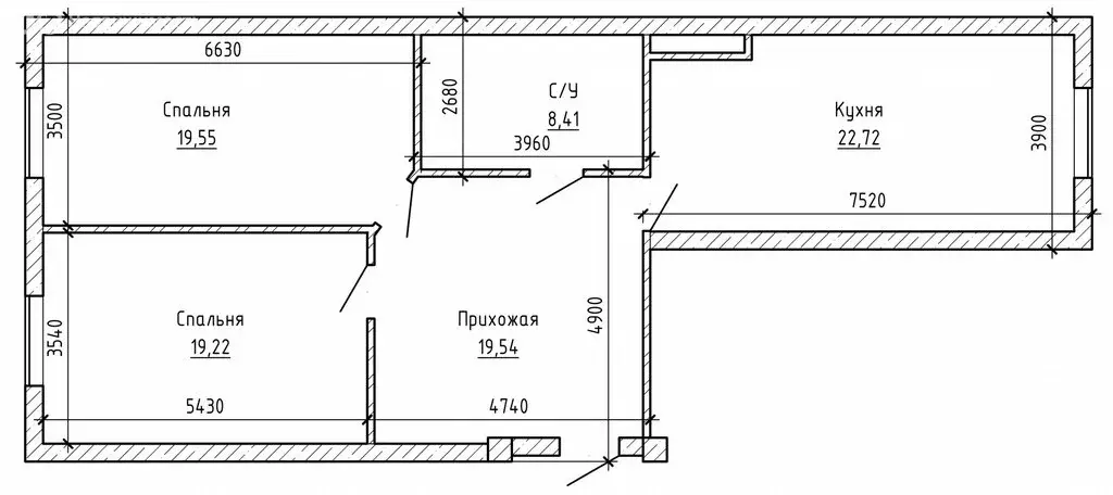 2-комнатная квартира: Нальчик, улица Героя России Т.М. Тамазова, 7к1 ... - Фото 1