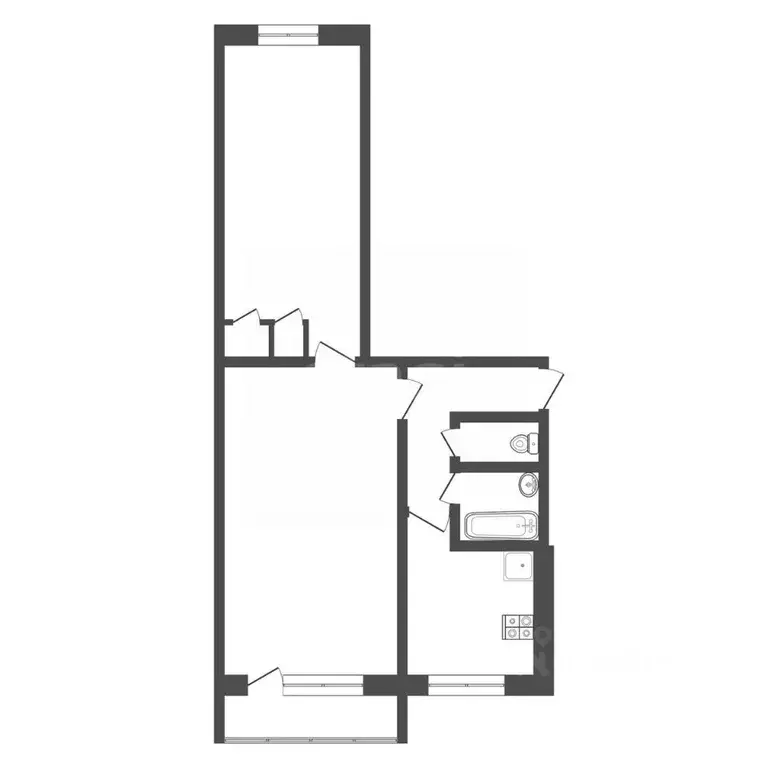 2-к кв. Тульская область, Киреевск ул. Комарова, 7 (41.4 м) - Фото 1