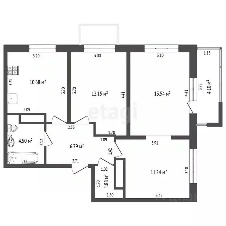 3-к кв. Тюменская область, Тюмень ул. Фармана Салманова, 23 (60.1 м) - Фото 2