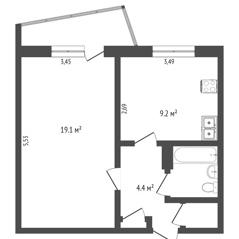 1-комнатная квартира: Вологда, Ярославская улица, 21 (39 м) - Фото 1