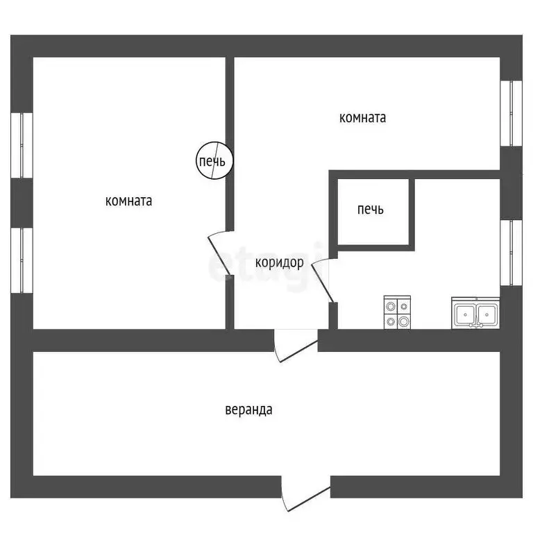 Дом в село Четкарино, улица Механизаторов (37 м) - Фото 1