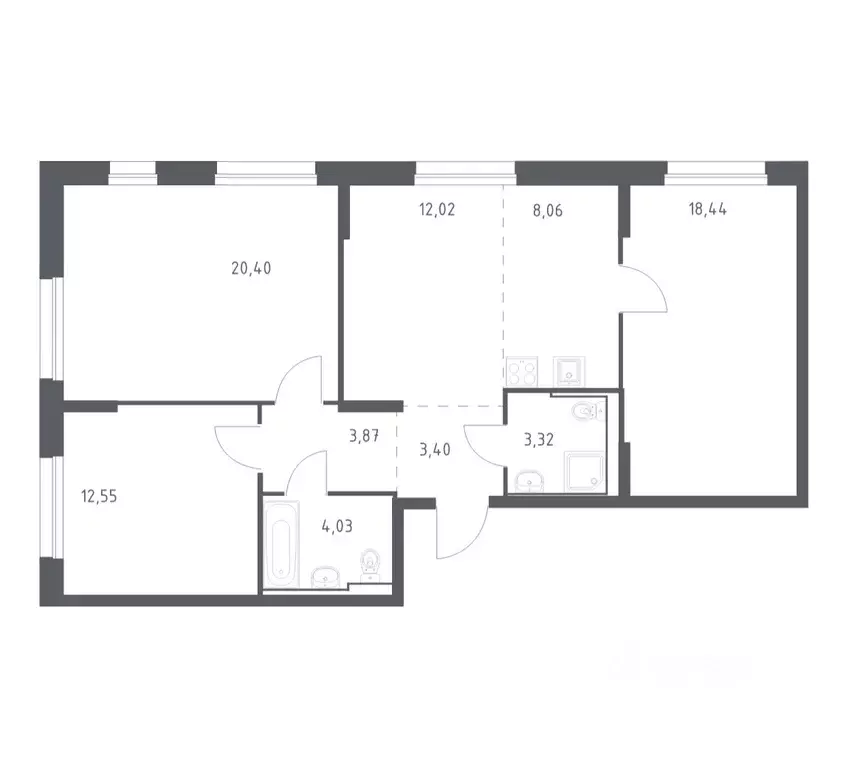 3-к кв. Приморский край, Владивосток Днепровская ул., 19 (86.09 м) - Фото 1