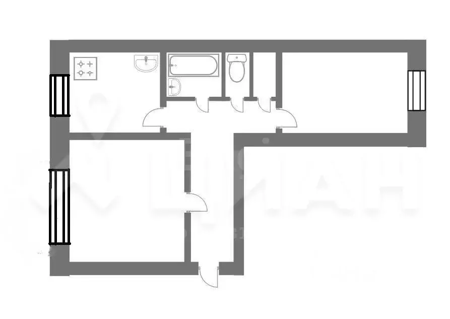 2-к кв. Белгородская область, Валуйки ул. Фурманова, 28 (48.7 м) - Фото 2
