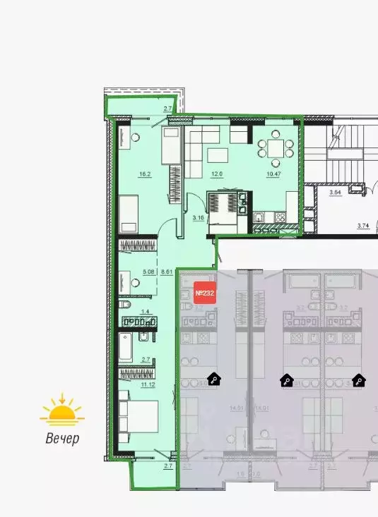 3-к кв. Иркутская область, Иркутск ул. Баумана, 271 (75.5 м) - Фото 2