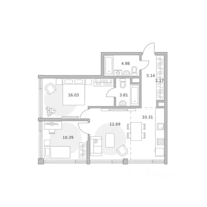 3-к кв. Москва ул. Народного Ополчения, 34С4 (65.52 м) - Фото 1