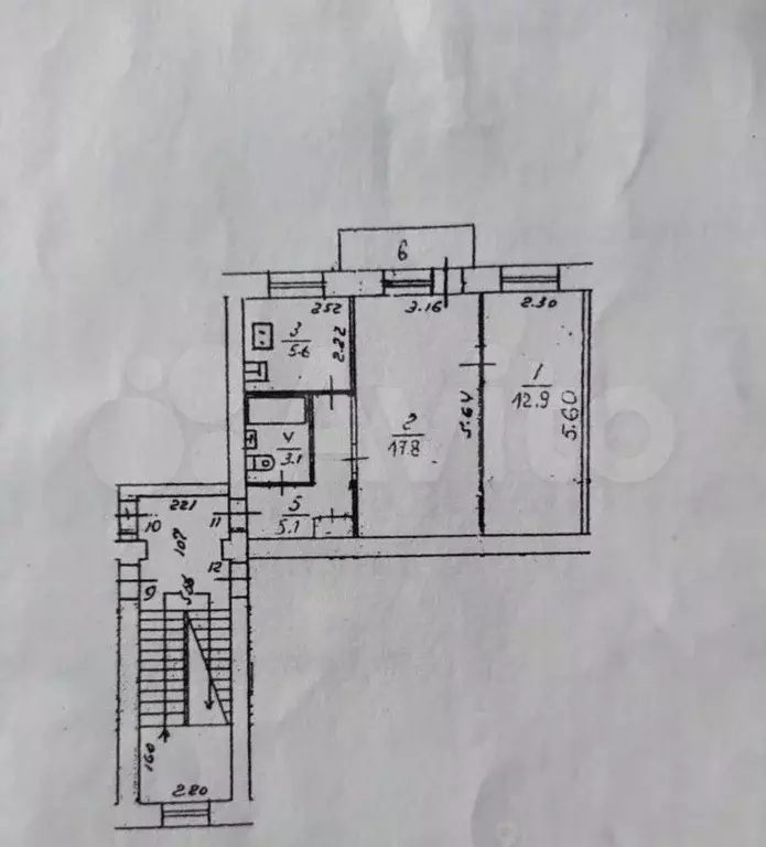 2-к. квартира, 44,5 м, 4/5 эт. - Фото 0