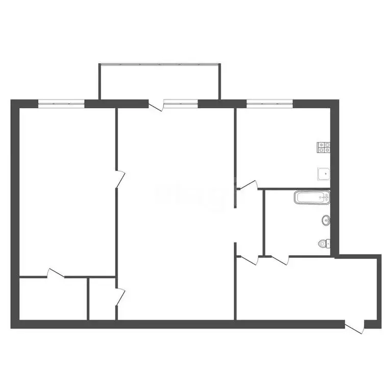 2-комнатная квартира: Балабаново, Московская улица, 5 (43.8 м) - Фото 1