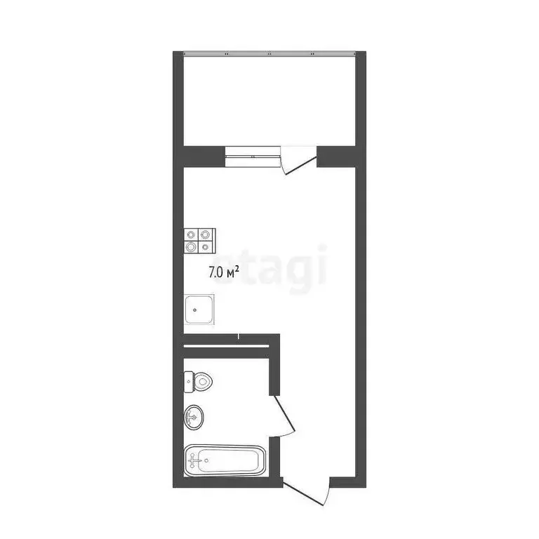 Квартира-студия: Тюмень, Интернациональная улица, 199к4 (15.8 м) - Фото 0