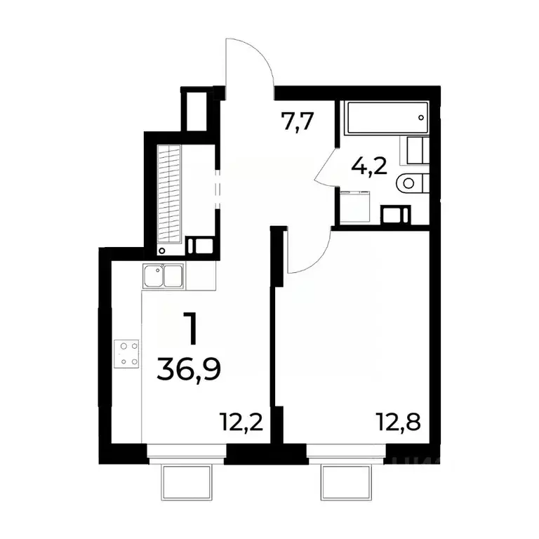 1-к кв. Нижегородская область, Нижний Новгород ул. Усиевича (37.4 м) - Фото 0
