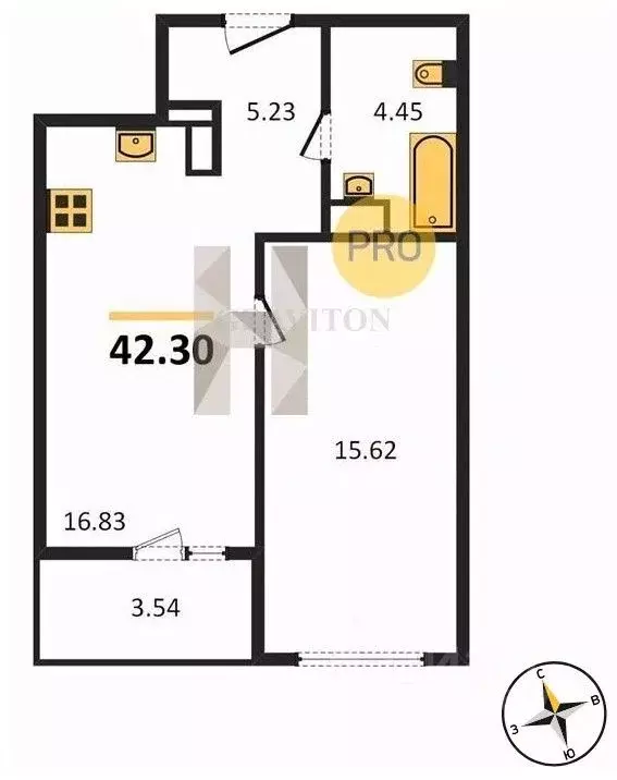 1-к кв. Санкт-Петербург Белоостровская ул., 10к1 (45.67 м) - Фото 1