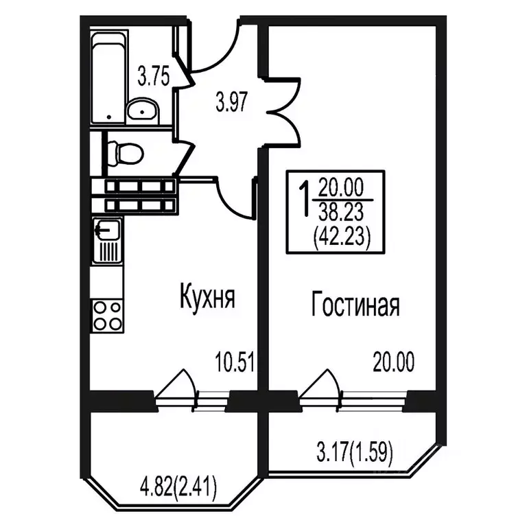 1-к кв. Московская область, Домодедово Востряково мкр, ул. Ледовская, ... - Фото 1