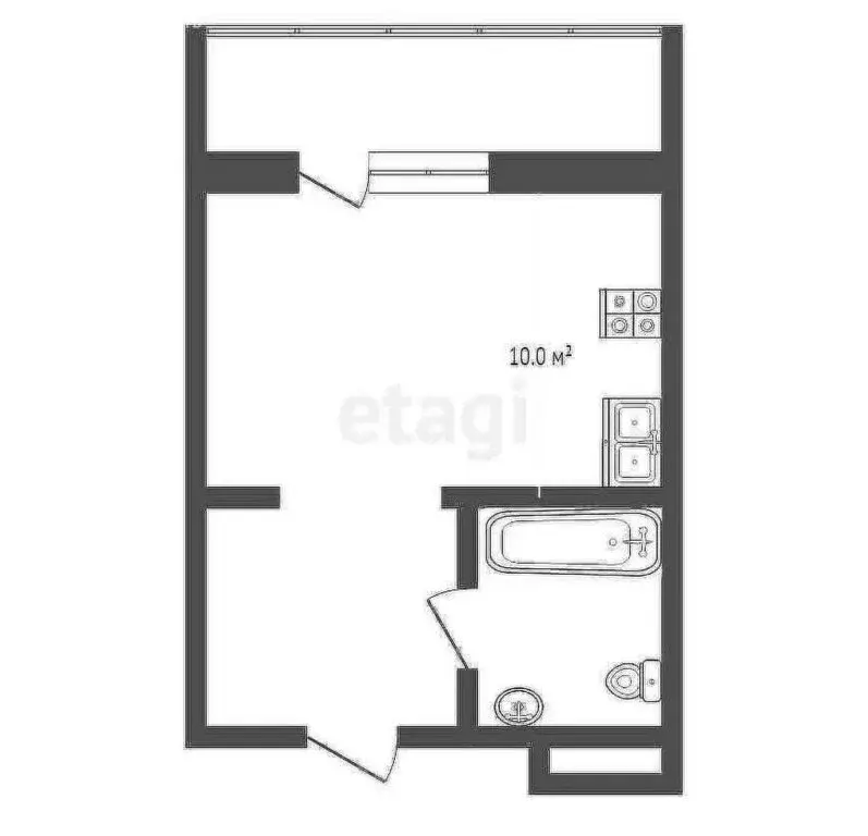 Квартира-студия: Ялуторовск, улица Свободы, 236 (21.8 м) - Фото 0