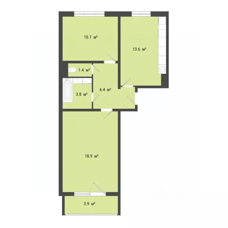 2-к кв. Омская область, Омск Сады Наука мкр, с1 (55.1 м) - Фото 0